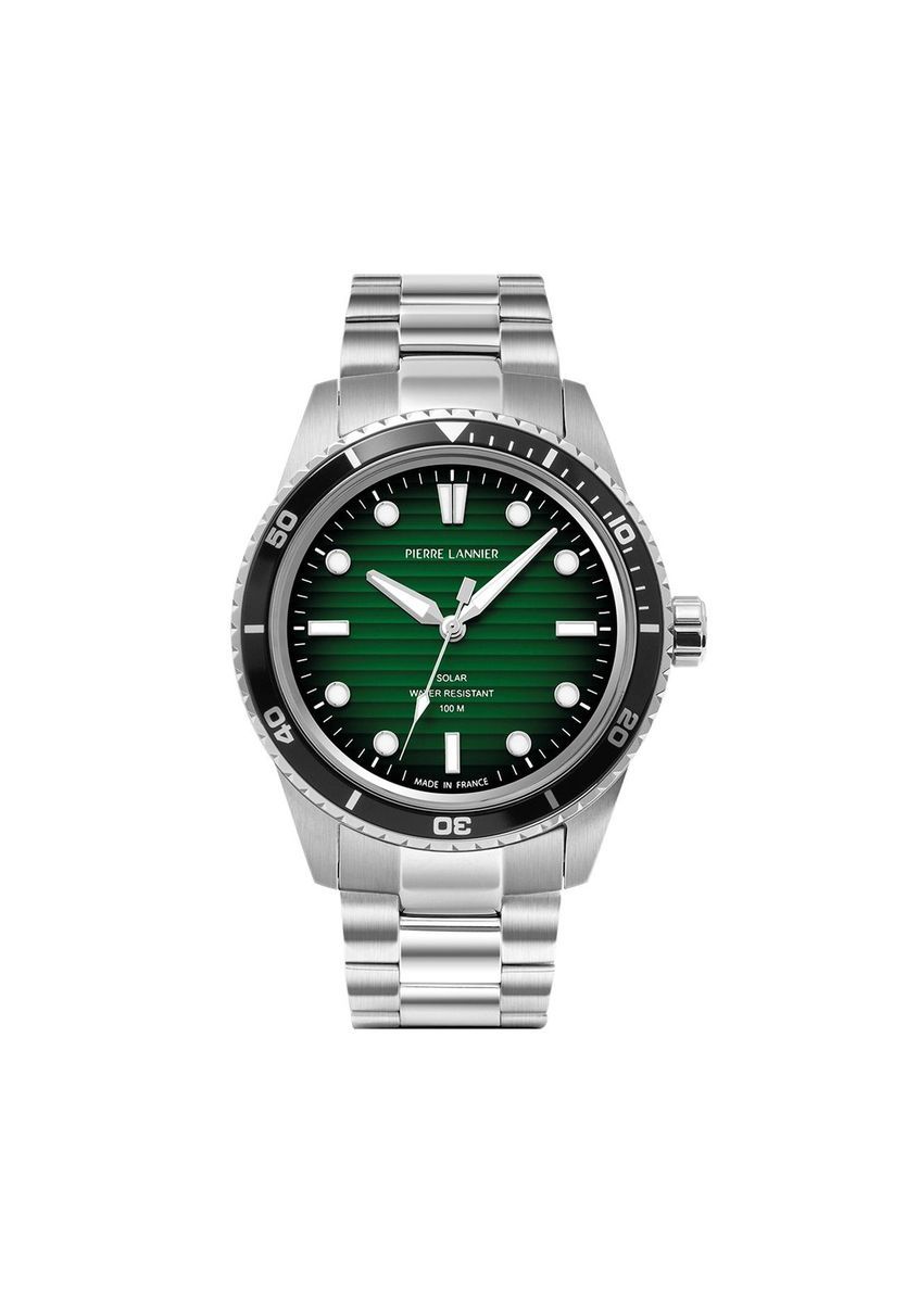 Herrenuhr mit grünem Zifferblatt aus Edelstahl