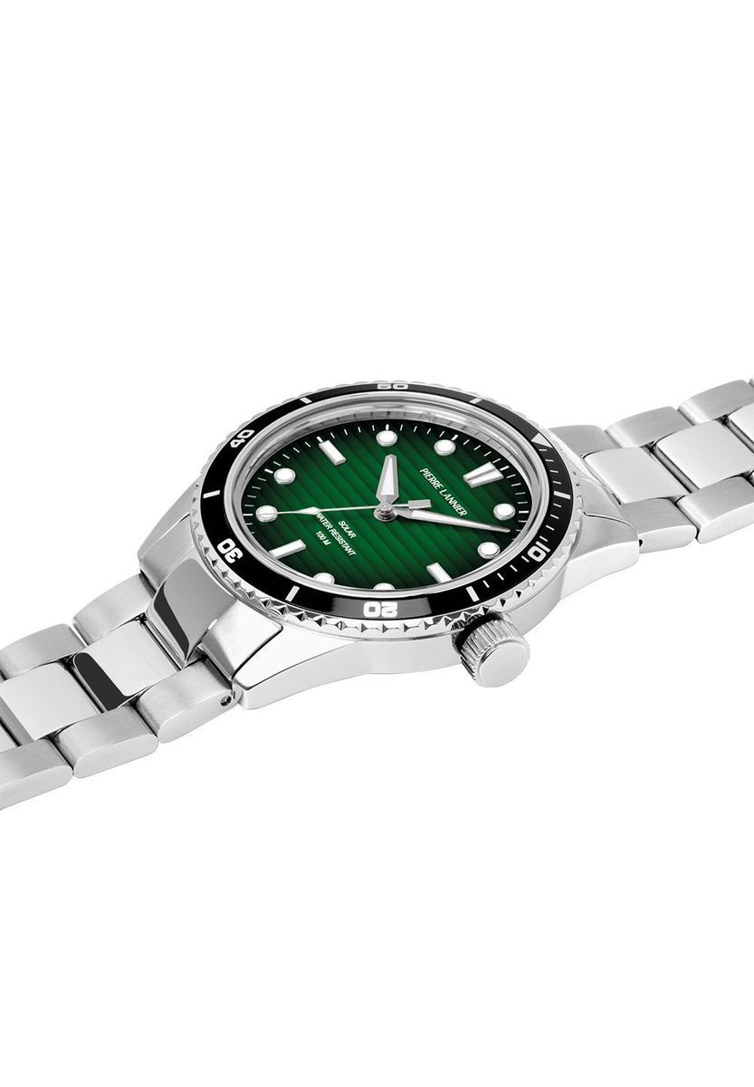 Herrenuhr mit grünem Zifferblatt aus Edelstahl