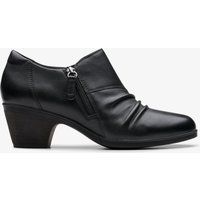 Schwarze Stiefelette mit Absatz aus Leder