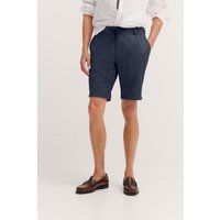 Herren Beige Leinen Bermuda Shorts mit Kordelzug