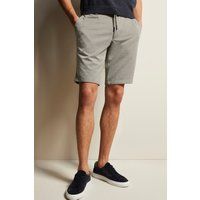 Herren Beige Leinen Bermuda Shorts mit Kordelzug