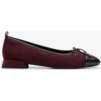 Burgunderfarbene Ballerinas mit Lederkappe