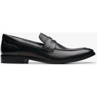 Schwarzer Leder-Pennyloafer-Slipper