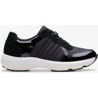 Schwarze Sport-Sneakers mit gesteppten Einsätzen