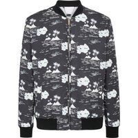Bomberjacke aus Nylon mit tropischem Print