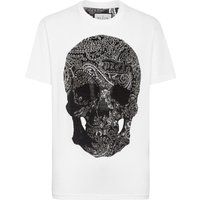 Baumwoll T-Shirt mit Paisley Totenkopf Grafik