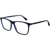 Rechteckige blaue Acetat Vollrandbrille