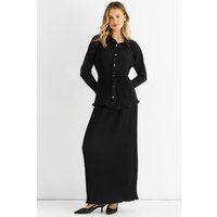 Plissee-Maxirock mit elastischer Taille