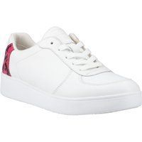Fitflop Rally Schlangenleder-Backtab Leder Damen Urban Weiß/Wilde Himbeere Trainer