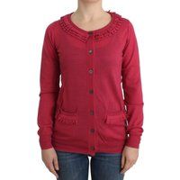 Rüschenbesatz Strickjacke mit Knopfleiste