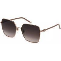 Quadratische Sonnenbrille in Roségold mit braunem Verlauf