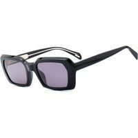Retro Rechteckige Sonnenbrille in Schwarz