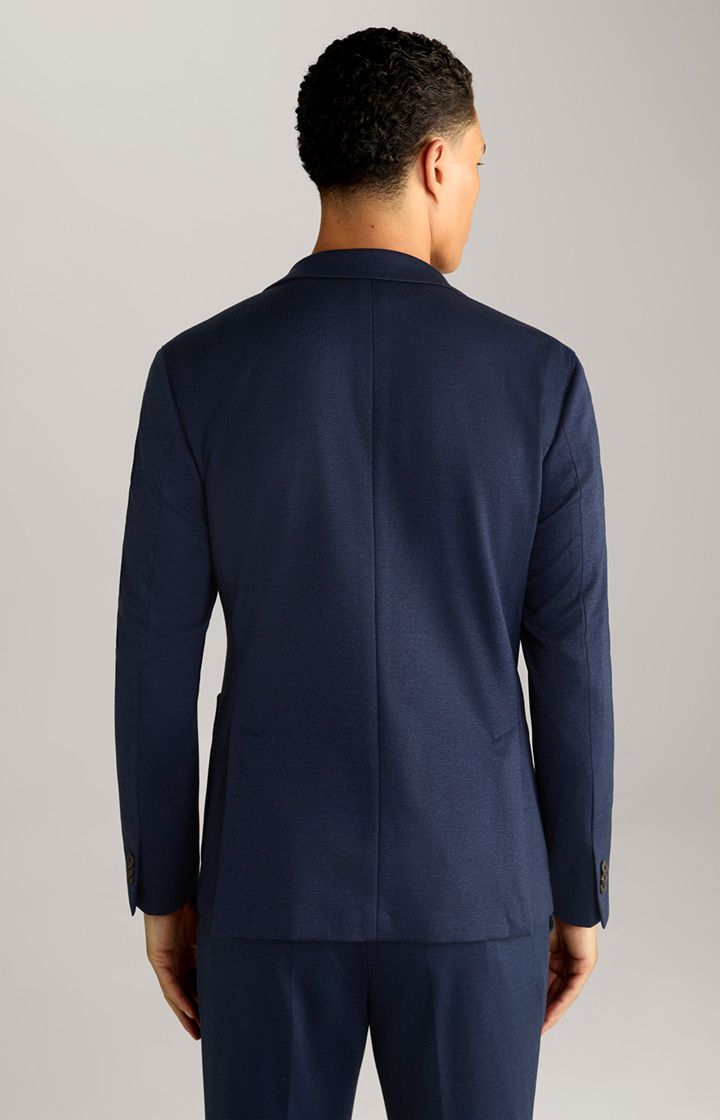 Marineblau meliertes Jersey-Strick-Sakko