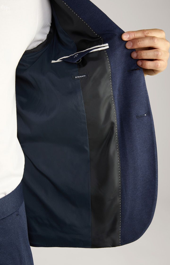 Marineblau meliertes Jersey-Strick-Sakko