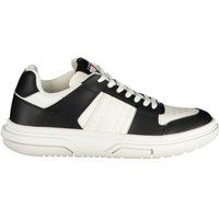 Zweifarbige Low-Top-Leder-Sneakers