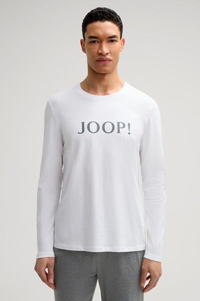 JOOP! Weißes Langarm T-Shirt mit Logo Schriftzug