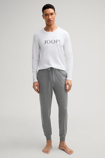 JOOP! Weißes Langarm T-Shirt mit Logo Schriftzug