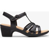Riemchen-Sandalen aus Leder mit Blockabsatz