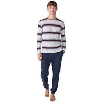 Herren Baumwoll Schlafanzug Set mit Streifenmuster