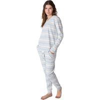 Gestreiftes Baumwoll-Pyjama-Set für Damen