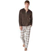 Herren-Loungeset aus Velours mit karierter Hose