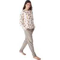 Damen Samt Langarm Pyjama Set