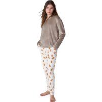 Damen Samt Langarm Pyjama Set