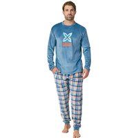 Herren-Samt-Loungeset mit karierter Hose