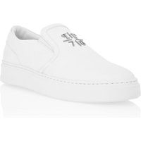 Minimalistischer weißer Leder Slip-On Sneaker