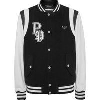 Klassische College Bomberjacke in Schwarz