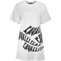 Weißes T-Shirt-Kleid mit Logo-Print