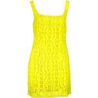 Neongelbes Spitzen-Minikleid
