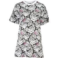 Lässiges T-Shirt-Kleid mit Blumendruck
