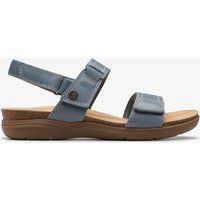 Blaue Leder Komfort Sandalen mit Riemen