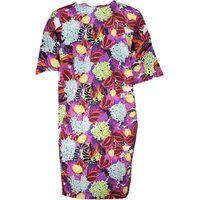 Seiden-T-Shirt-Kleid mit Blumenmuster