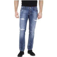 Blaue Jeans im Used-Look