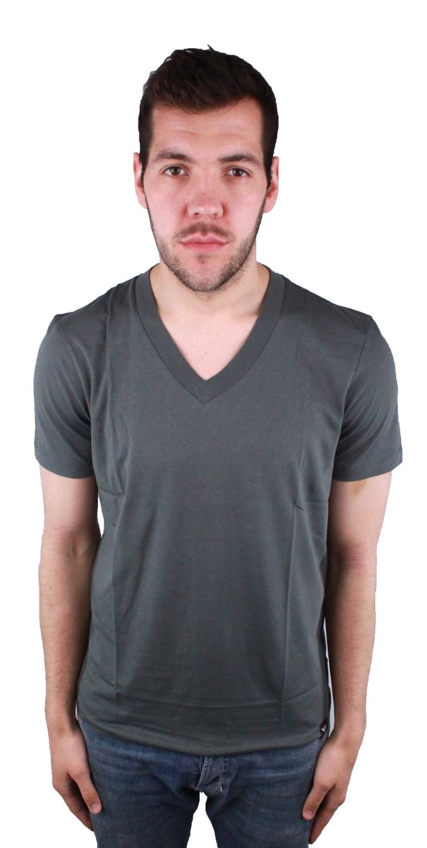 Klassisches Kurzarm-T-Shirt mit V-Ausschnitt