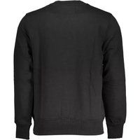 Schwarzes Baumwoll-Rundhals-Sweatshirt