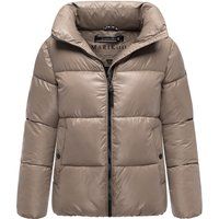 Glänzende Pufferjacke mit hohem Kragen