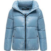 Glänzende Pufferjacke mit hohem Kragen