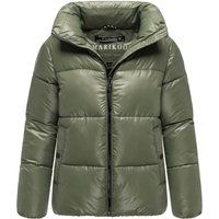 Glänzende Pufferjacke mit hohem Kragen