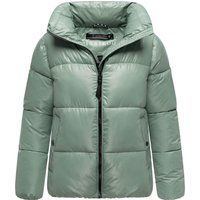 Glänzende Pufferjacke mit hohem Kragen