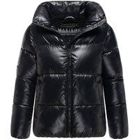 Glänzende Pufferjacke mit hohem Kragen