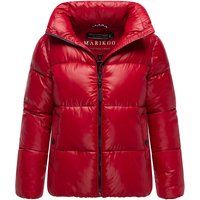 Glänzende Pufferjacke mit hohem Kragen
