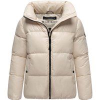 Glänzende Pufferjacke mit hohem Kragen