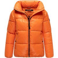 Glänzende Pufferjacke mit hohem Kragen