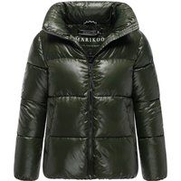Glänzende Pufferjacke mit hohem Kragen
