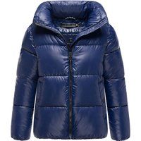 Glänzende Pufferjacke mit hohem Kragen