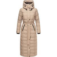 Eleganter, langer, gesteppter Wintermantel