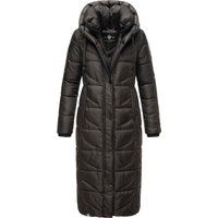 Lange gesteppte Pufferjacke mit Kapuze